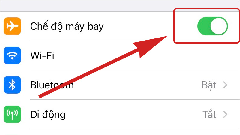 Bật Chế độ máy bay